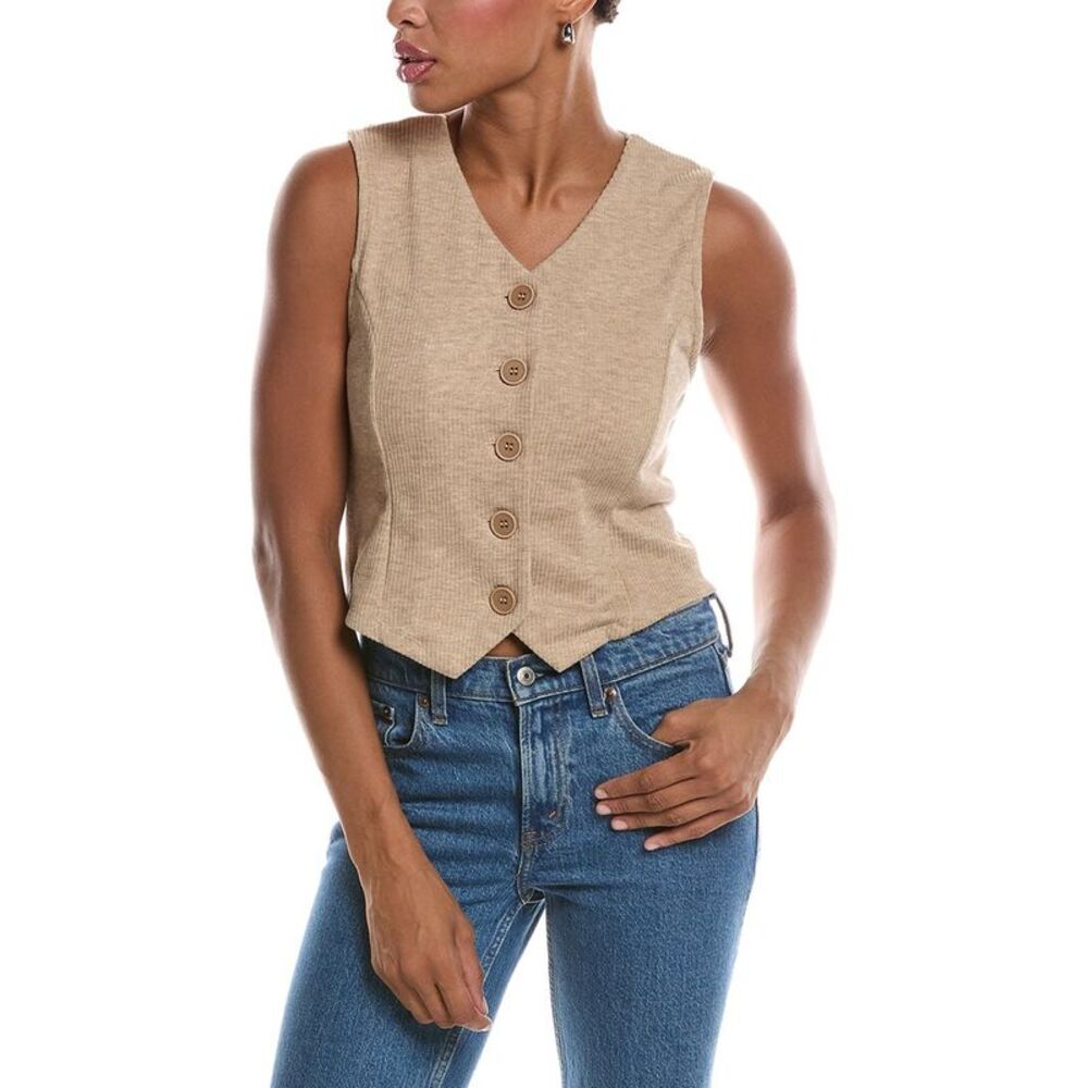 Knit Riot Womens Sutton Soft Knit Vest, Brown